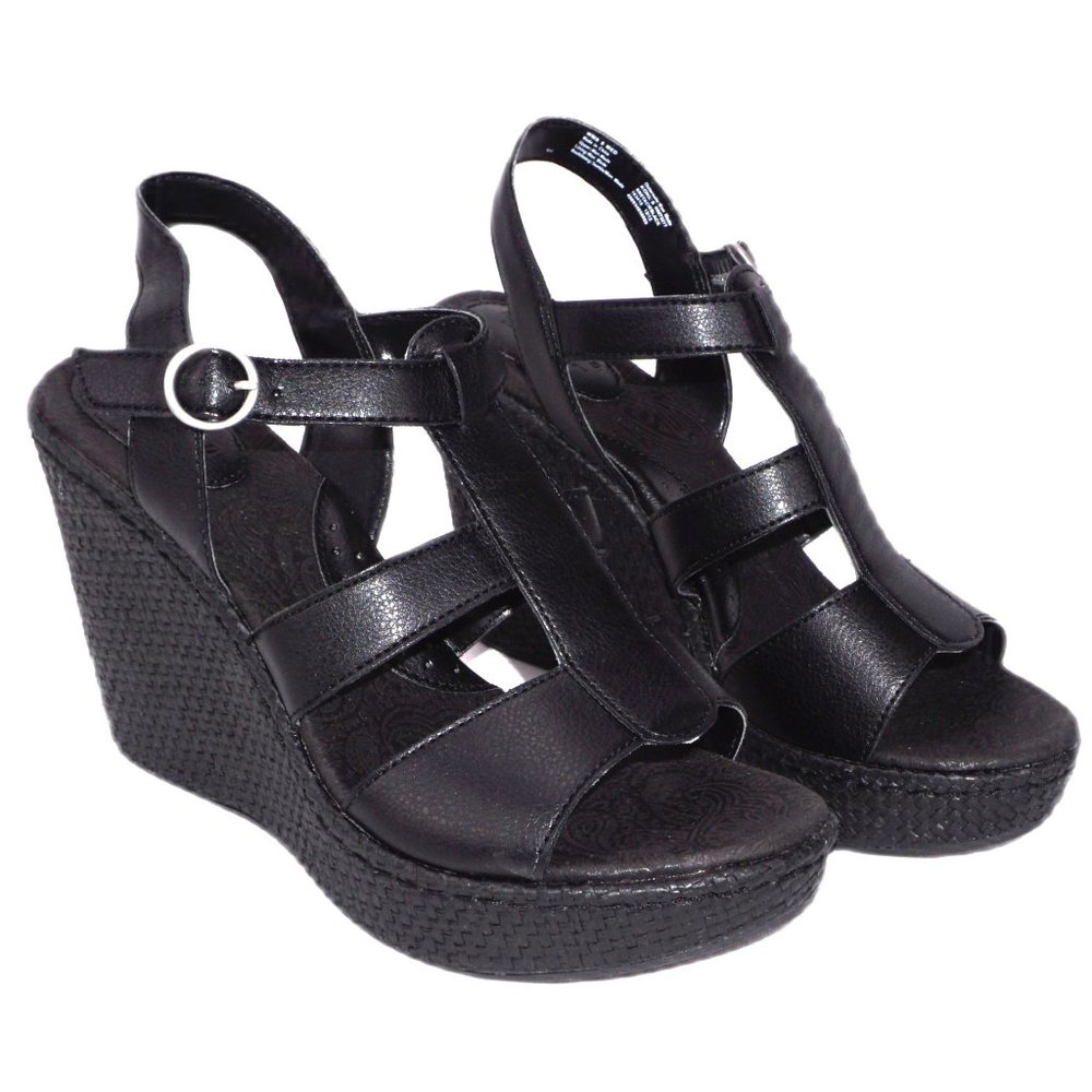 SONOMA Stacie Womens Size: 9 Black Platform Wedge Sandals Heels Brand New NIB